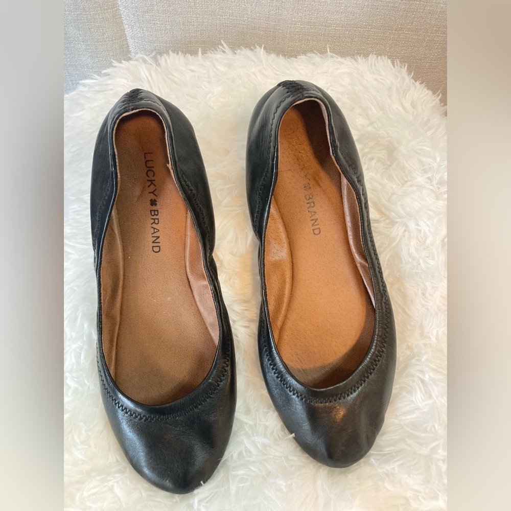 Lucky Brand Black Ballet 
Leather Flats 8M
Light wear, good condition
